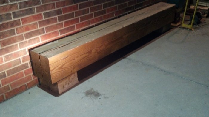 Recycled wood beam bench
