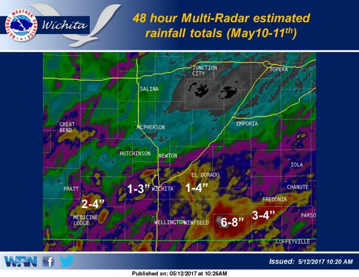 May 10-11, 2017 Rainfall Totals